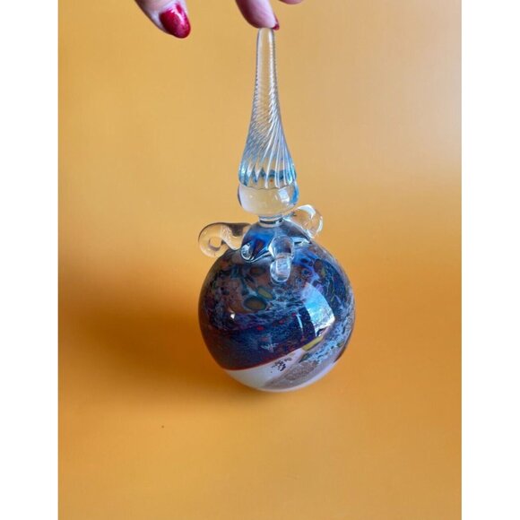 Robert Lee Fritz Studio Blown Art Glass Hanging Ball Decor Signed Dated 1982 - Picture 2 of 9